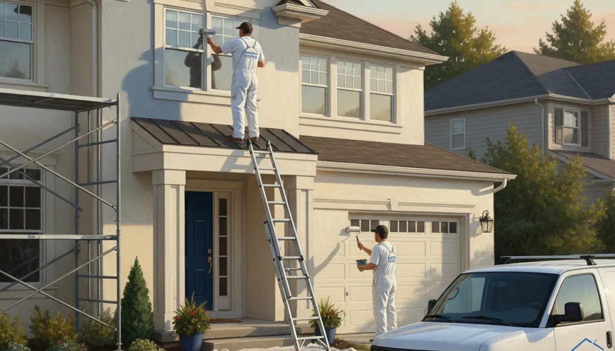Lakeland, FL painters applying exterior house paint for durable Florida weather protection