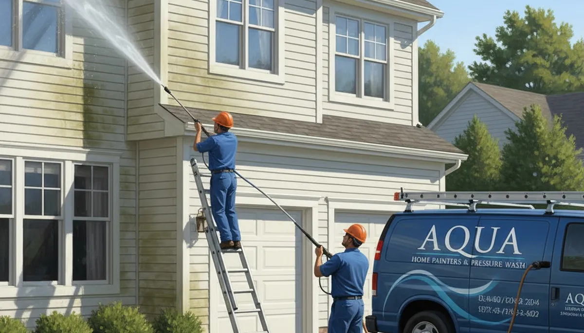 Professional vinyl siding pressure cleaning in Lakeland, FL for algae and mildew removal